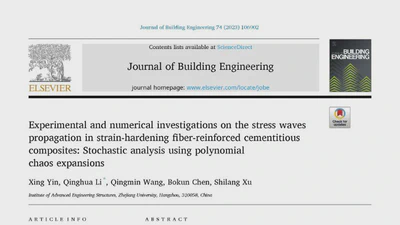 Experimental and numerical investigations on the stress waves propagation in strain-hardening fiber-reinforced cementitious composites: Stochastic analysis using polynomial chaos expansions featured image