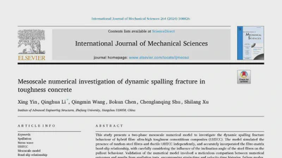 Mesoscale numerical investigation of dynamic spalling fracture in toughness concrete featured image